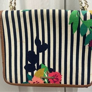 Spartina 449 Striped Floral Canvas Shoulder Bag